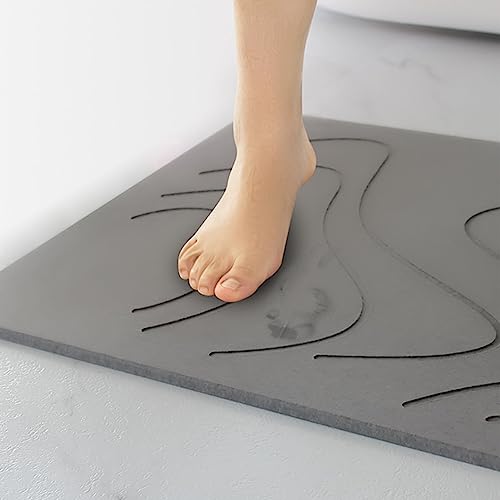 Tapis de bain diatomée absorbant séchage rapide cuisine gris 60x40