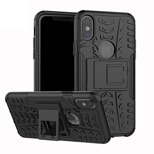 ziviteMobirush Shockproof Hybrid Kickstand Back Case Defender Cover for iPhone X - Black