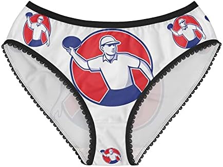 SpreadPassion Disc Golf Player Throwing Mascot Panties, Disc Golf Player Throwing Mascot Underwear, Briefs, Cotton Briefs,