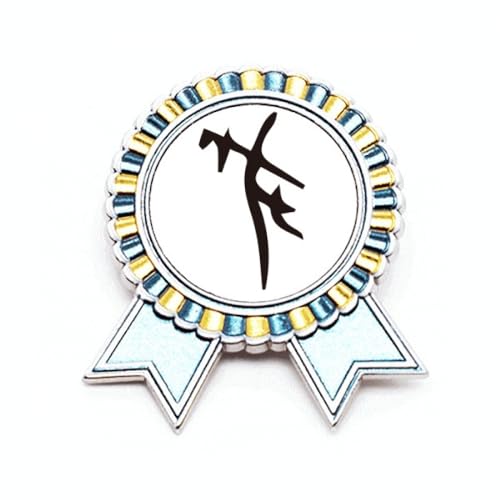 Broche nom de famille chinois He en métal taille M avec finitions élégantes