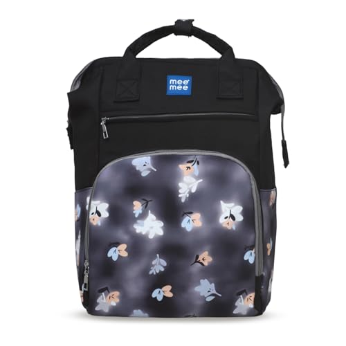 Image of Mee Mee Metro Luxe Mom Diaper Bag Backpack | Large Capacity Baby Bag with Multiple Pockets | Bottle Warmer Pocket | Changing Mat | Travel-Friendly & Stroller Straps | Waterproof & Stylish