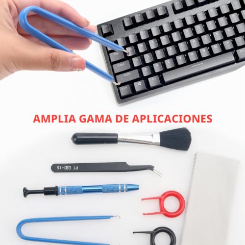 Miniatura 6 de Yixisi 8 Piezas Kit Limpieza De Teclado, Herramienta Agarre De 4 Garras, Extractor De Teclas Para Teclado Mecanico, Herramientas Para Agarrar Piezas Pequeñas Chips Ic, Tuercas, Limpieza De Teclados