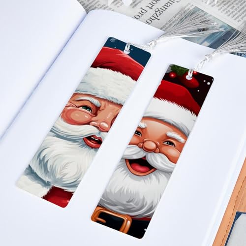 Marque-pages Père Noël à pompons : repère de lecture anti-pli - 5