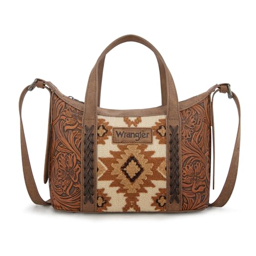 Wrangler Western Purse for Women Small Aztec Crossbody Bags Tapestry Designer Handbag WG226-8605BR