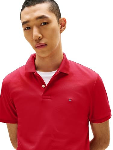 Image of Tommy Hilfiger Mens Short Sleeve Casual Polo Shirts in Regular Fit with Liquid Cotton