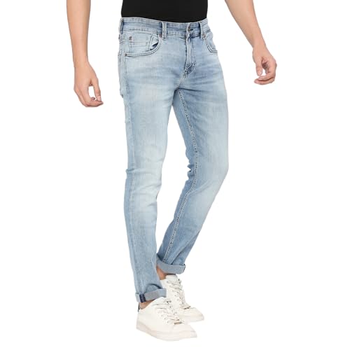 Image of Spykar Men's Kano Slim Fit Mid-Rise Jeans (Ankle Length)