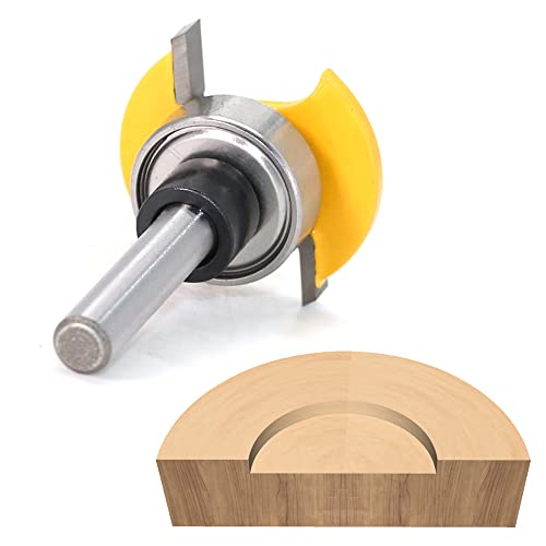 Mesee T Slotting Router Bit With Bearing, 1/4 Inch Shank T-Track Slot Cutter Woodworking Milling Slab Flattening Surface Planing Cutting Tool #TOP3