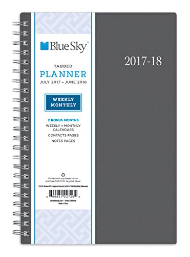 Blue Sky 2017-2018 Academic Year Weekly & Monthly Planner, Twin-Wire Bound, 5