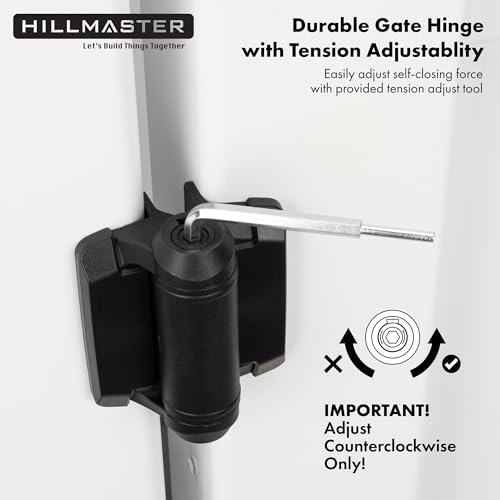 image for HILLMASTER Heavy Duty Self Closing Gate Hinges with Safety Cap,Pool Ga