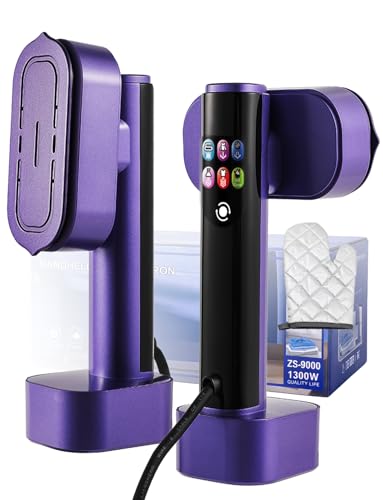 HUIPLUS Steamer Dampfglätter, 1300W tragbares Dampfbügeleisen, 2-in-1 Handbügeleisen, 15s Schnellaufheizung, 190ml Wassertank, 6 Modi (5 Dampf+1 Trocken), mit LED-Display, für Zuhause, Reise & Urlaub