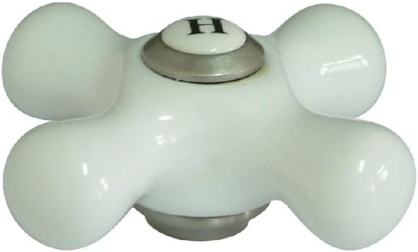 Kingston Brass KSH116.PXH Hot Porcelain Cross Handle, 3/8" X 16PT - Brushed Nickel