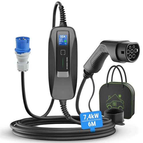 Chargeur voiture électrique Type 2 P17 7.4kW 32A | Câble 6m EV