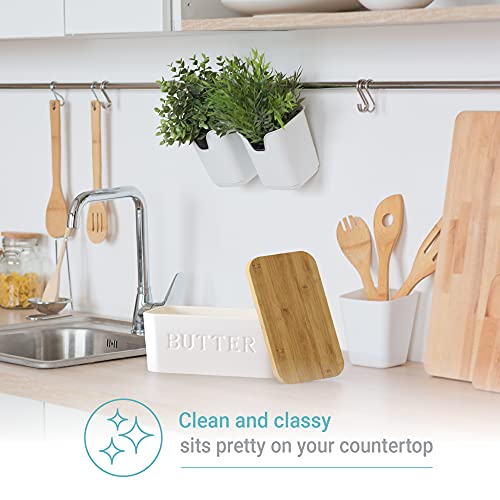 Prioritychef Large Butter Dish With Lid For Countertop, Ceramic Butter Container With Airtight Cover, Butter Keeper For Counter Or Fridge, White Butter Holder Storage… #TOP6