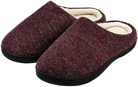DL Hausschuhe Damen aus Rückstellschaum Winter Wärme Pantoffeln für Frauen Kuschelige Plüsch Slippers Flanell Gefütterte Geschlossen Zehen Rutschfest Puschen Schlappen