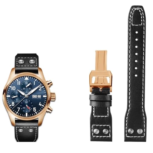 Bracelet de montre en cuir noir à rivets 20 mm idéal pour rehausser votre look Spitfire