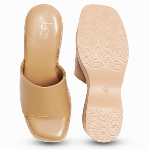 Image of JM LOOKS Women's Wedge Sandals - Open Toe Slip-On with Comfortable Sole | Stylish & Easy to Daily and Casual Outfits