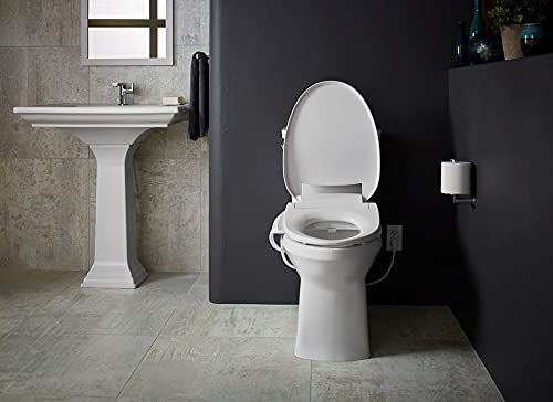 KOHLER 26132-CSP-0 C3-420 Elongated Heated Bidet Toilet Seat, Electric Bidets for Existing Toilets, Adjustable Bidet Sprayer, White