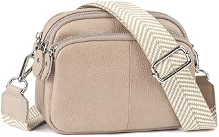 befen Small Crossbody Bag for Women Genuine Leather Handbags & Shoulder Bags With Wide Shoulder Strap-Vintage Brown