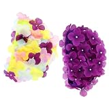 GANAZONO 2pcs Floral Swim Caps for Women with Hand-Sewn Petals Elastic Bathing Caps for Long Hair Beginner-Friendly Water Resistance for...