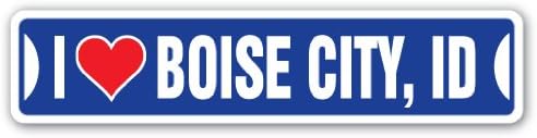 I Love Boise City, Idaho Street Sign id City State us Wall Road décor Gift