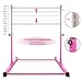 DINOFITNESS Gymnastics Bar for Kids,11 Levels Adjustable Height Gymnastics Equipment for Home,Thickened Upright Tube Gymnastic Horizontal Bars,No Wobble Gymnastics bar for Kids Ages 3-16 (Pink)