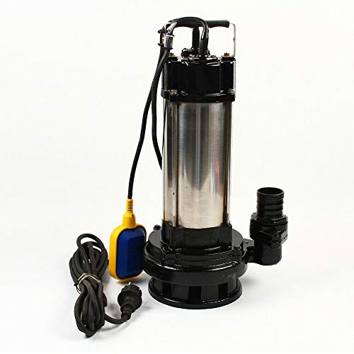 Bomba de aguas residuales, 1500 W, sumergible, bomba de construcción, bomba de aguas residuales, 36000 L/H, caudal para agua como agua de mar, agua de pozo, etc