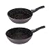 Produktbild 2er Set culinario Bratpfanne Ø 26 und 28 cm, anthrazit, Granit-Optik, mit abnehmbarem Griff und ILAG GRANITEC Beschichtung
