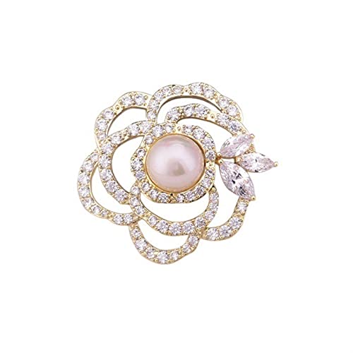 Broche camélia élégante idée cadeau idéal avec épingle à perles exquise
