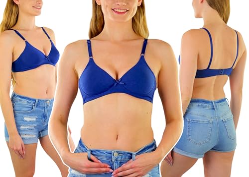 Image of ToBeInStyle Women's Pack of 6 Padded Assorted Styles Supportive Bras Cup Size - A to DDD