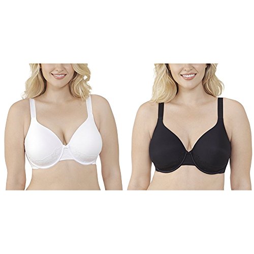 Vanity Fair Women's Beauty Back Lace Full Figure Underwire Bra 76382, Star White/Midnight Black, 42C