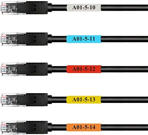Mr-Label Self-Laminating Wrap Around Cable Labels – Letter Sheet Laser Printer Only – for Wire Marking Identification (50 Sheets (1600 Labels), 5 Assorted Color)