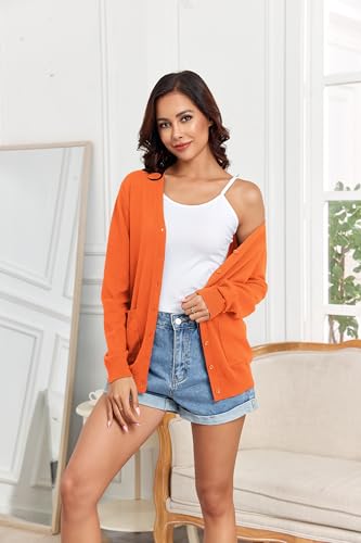 Image of TASAMO Women's Lightweight Button Down Cardigan Sweaters Long Sleeve Classic V Neck Knit Soft Shrugs with Pocket