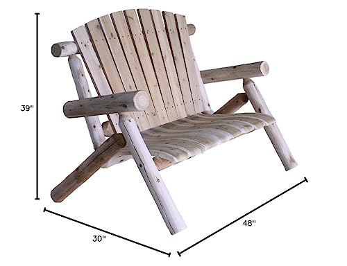 Lakeland Mills 4-Foot Cedar Log Love Seat, Natural - Thumbnail 2