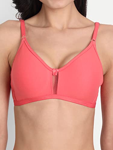 Image of Women's Full Coverage Cotton Blend Bra | Wired Free Lightly Padded Everyday Wear Bras | Soft Breathable Comfortable T-Shirt Bra | Adjustable Straps Lightweight Daily Inner wear for Women Pack of 2