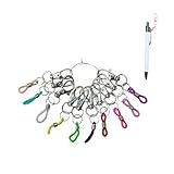 spansee 10 PCS Coloured Pen Clips, Pen Converter, Silicone Pen Holder, Badge Pen Clip for Nurses, Pen Clips with Lobster Clasp, Clip on Pen, Badge Reel Accessories (Pen not Included)