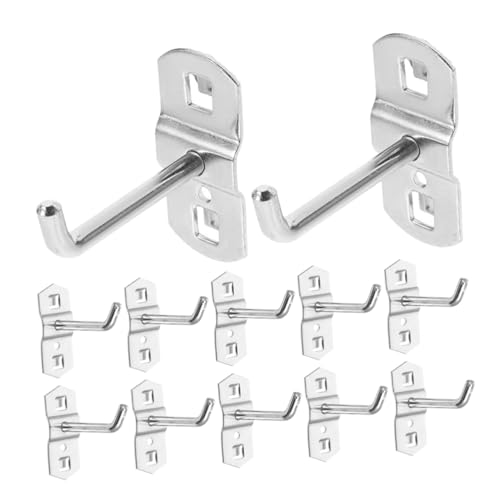 WOONEKY 12piezas Ganchos Organizadores Metálicos Para Paneles Perforados Uso Garajes y Tiendas Diseño Robusto y Fácil Instalación Para Almacenamiento Seguro