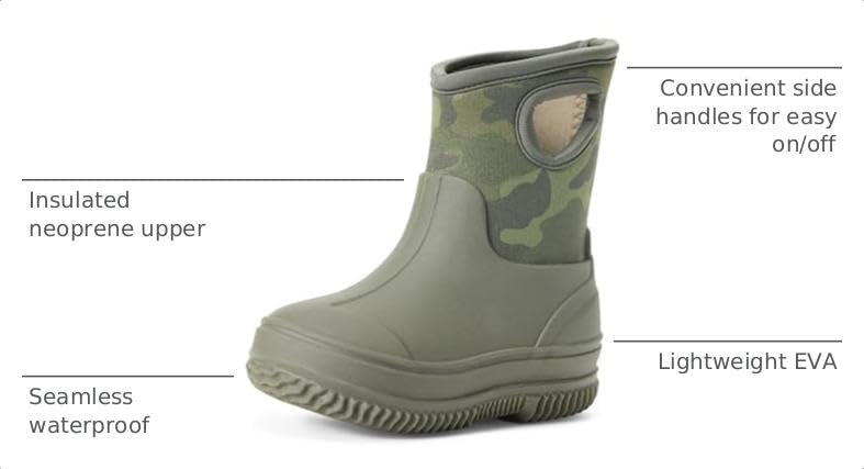 Image of Amazon Essentials Unisex Kids' Insulated Neoprene Rain Boot