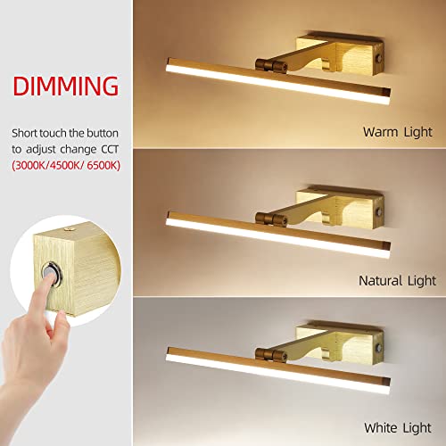 Lámparas de mesilla de noche y aplique de pared ajustable oro LED para evitar reflejos 3