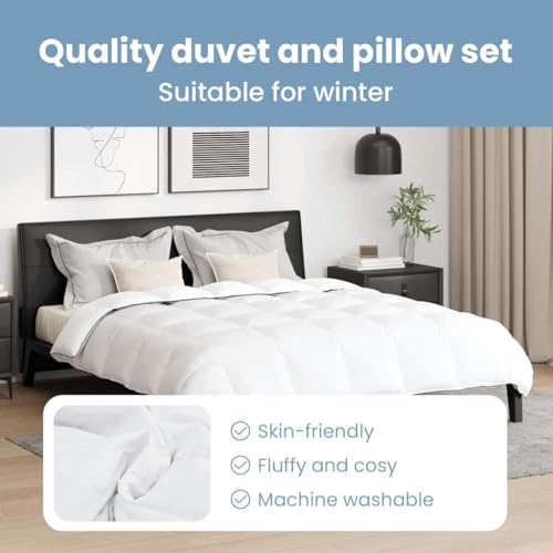 Vidaxl Duvet Invernale Con Cuscino 3 Pcs Bianco Piuma D'anatra - 4