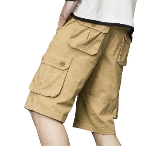 Short cargo homme décontracté style streetwear multi-poches en coton