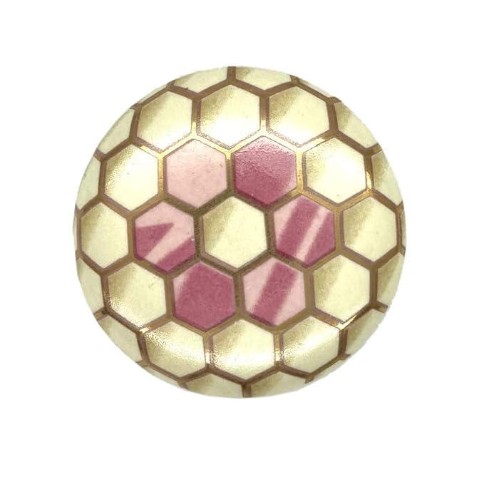 Image of Ceramic Knobs Drawer Pulls for Cabinets and Cupboards (38mm, Gold Multicolour) - Pack of 4 knobs (Honey Comb)