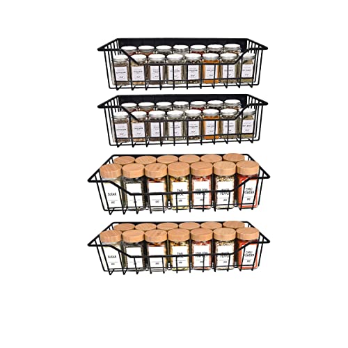 Magnetic Spice Rack 4 Pack Strong Magnetic Shelf Refrigerator Spice Storage Shelf For Small Kitchen, Apartment, Metal Cabinet For Holding Spices, Jar, Bottle, Beverage, Oil, Salt, Pepper #TOP2