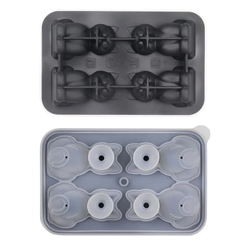 Molde de silicona for cubitos de hielo con forma de gato, ideal for el hogar.(Black 1PC)