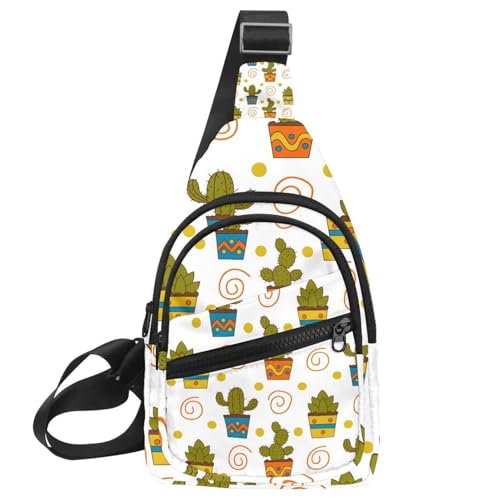 Bolsa de pecho para mujer con tela impermeable y original diseño marrón de idiomas