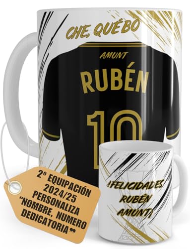 Taza Personalizadas Fútbol Valencia Nombre Número Y Dedicatoria Equipaciones 24/25 Cerámica, Regalo Original Para Aficionados Valencianistas Apta Microondas Lavavajillas Té Café (VALENCIA 2)