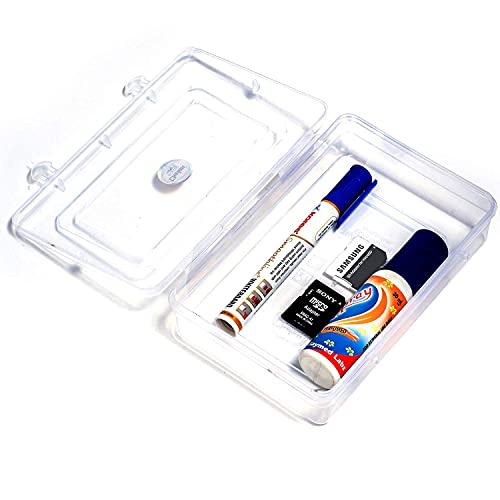Image of Chetan Clear Plastic Medium Storage Boxes (Set of 6) - Versatile Transparent Containers for Organizing Small Items (Size No - 4)