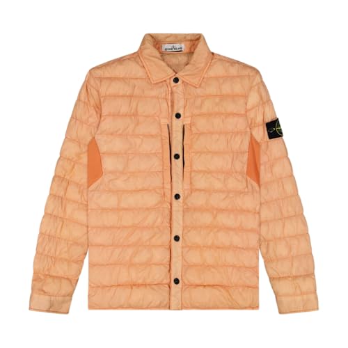 Stone Island Pre-Loved, Daunen-Overshirt, stückgefärbt, Orange, Größe S