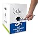 Cat6 Shielded Riser (CMR), 1000ft, Blue, 23AWG Solid Bare Copper, 550MHz, ETL Listed, Overall Foil Shield (FTP), Bulk Ethernet Cable, trueCABLE