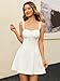 KUTUMAI Lace Square Neck Mini Dress Flowy A Line Short Graduation Dresses for Women Summer 2026 White M