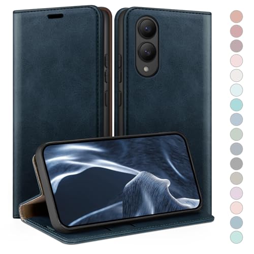 Etui Samsung S25 Edge bleu portefeuille anti-piratage RFID
